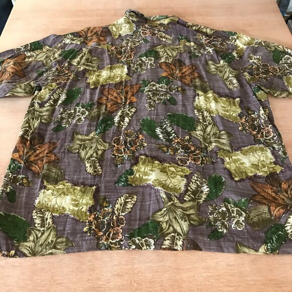 Tommy Bahama Hawaiian Shirt Men XXL Green Floral Button Up Pocket Short Sleeve - Picture 2 of 13